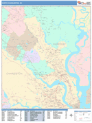 North Charleston Digital Map Color Cast Style